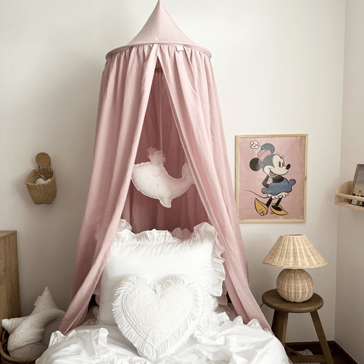 namioty i tipi dla dzieci Baldachim Lniany Premium Bubblegum