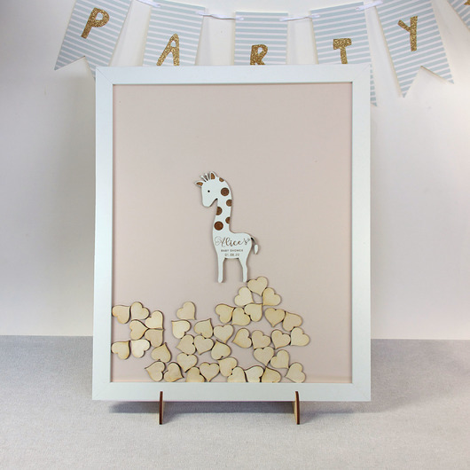 Ramka na BABY SHOWER z kółeczkami ksiega gości laserowanki