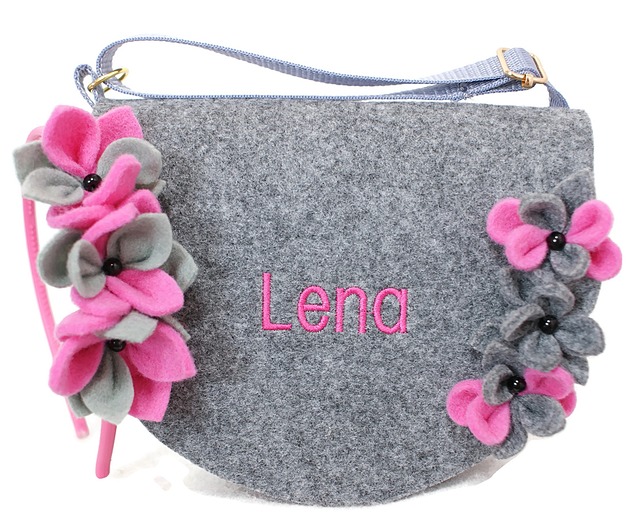 torebki, worki i plecaki dziecięce Torebeczka  z imieniem plus opaska z kwiatuszkami