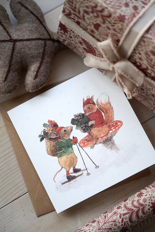 kartki świąteczne LEŚNE ZBIORY  kartka świąteczna