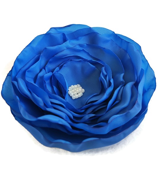 broszki Duża broszka niebieska 12cm kwiat kwiatek