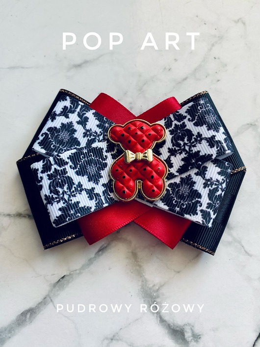 broszki Modowa Brosza z czerwonym  MISIEM Nowość