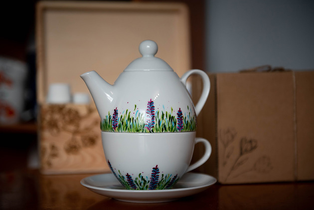 Zestaw do herbaty - Tea for One Wiosenna łąka Pracownia Szafran