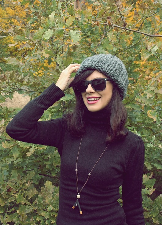 czapki damskie Chunky Alpine Alpaca beanie szara czapka