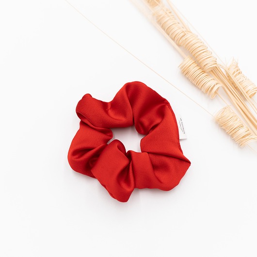 gumki do włosów Scrunchie/frotka czerwona satyna