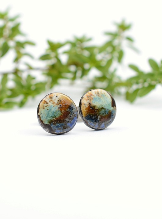 kolczyki ceramiczne Kolczyki ceramiczne krajobrazy-sztyfty