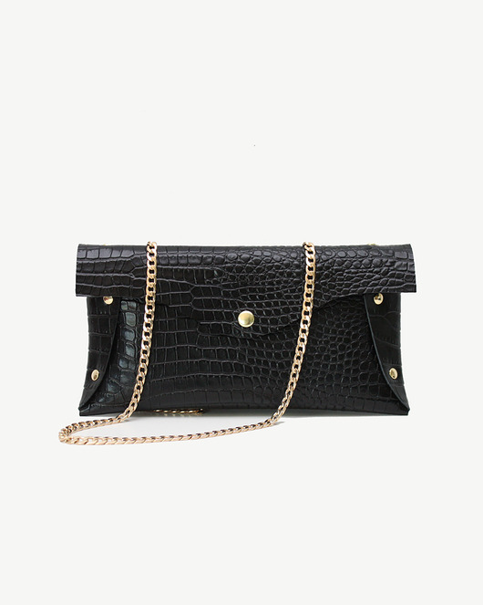 kopertówki Mała kopertówka skórzana Czarna