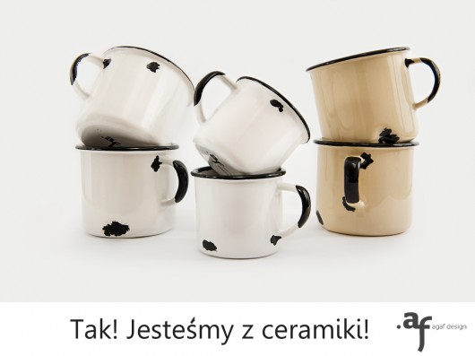 Kubki Ceramiczne-2 Białe 2 Kremowe 2 Małe Białe Agaf Design