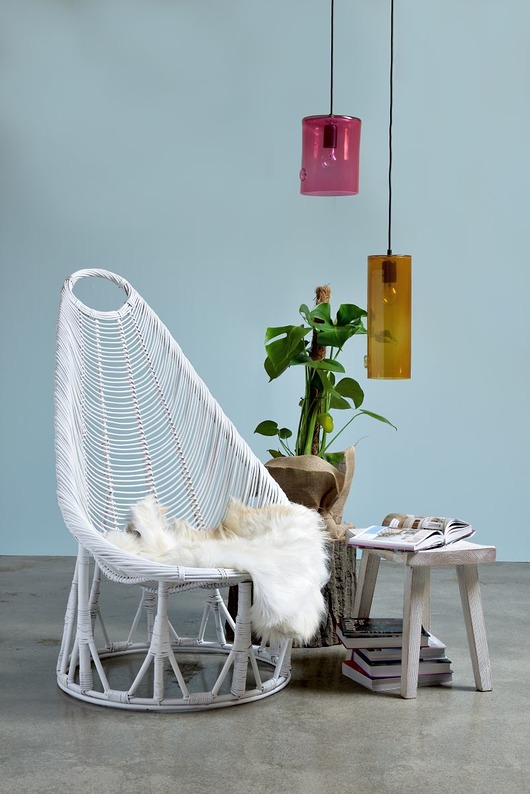 Lampa wisząca szklana NEO II różowa GIE EL