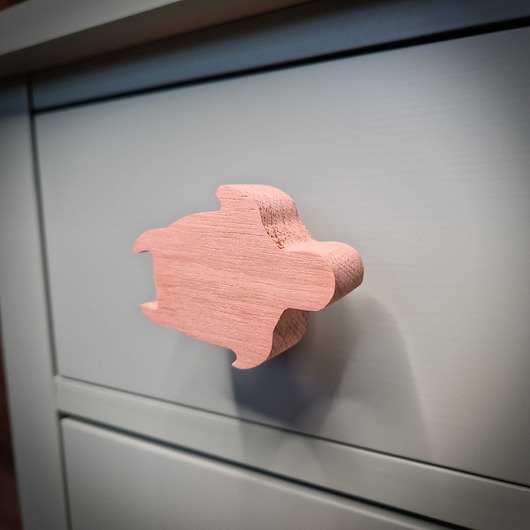 gałki do mebli Drewniane gałki do mebli, z drewna, MORSKIE, żółw morski