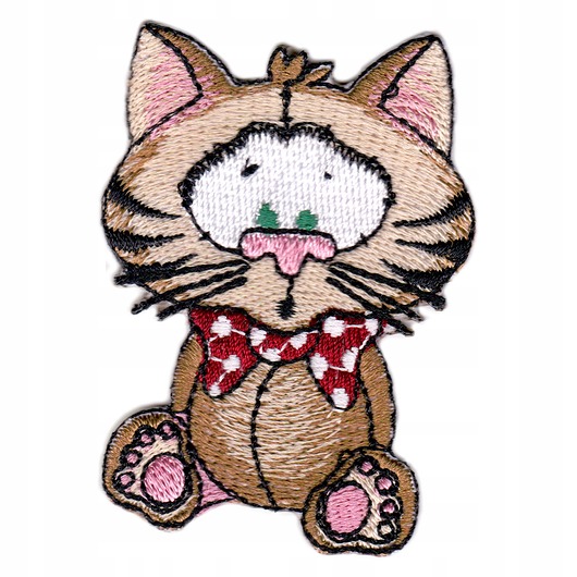 naszywki na ubrania Naszywka naprasowanka KOTEK termo haft dla dzieci 4,7x6,6cm