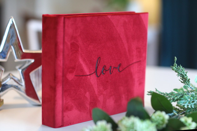 notatniki i albumy Album tradycyjny 24x30, zamszowa bordowa okładka