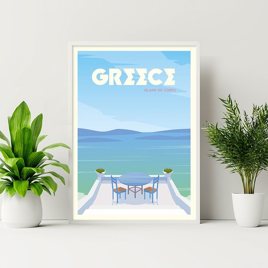 Plakat podróżniczy Island Corfu - Greece trochę na ścianę