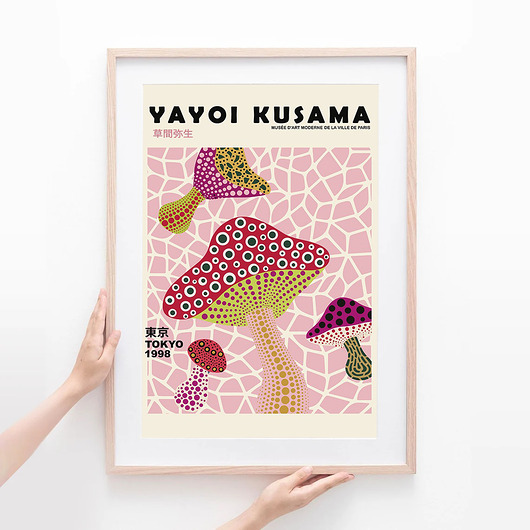 plakaty Plakat Różowe grzyby Kusama