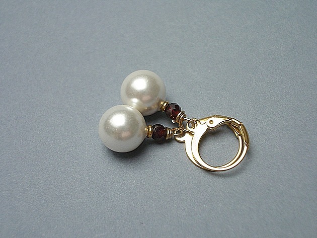 kolczyki pozłacane Kolczyki pozłacane Pearls /white / perły naturalne vol. 6