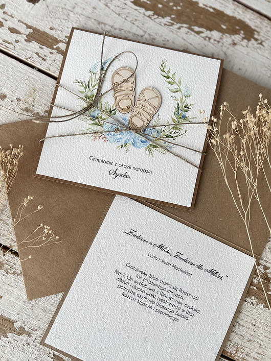 kartki scrapbooking Ręcznie robiona kartka na narodziny dziecka - gratulacje