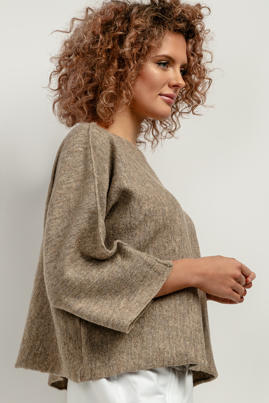 swetry damskie  Luźny sweter z szerokim rękawem, T418, one size