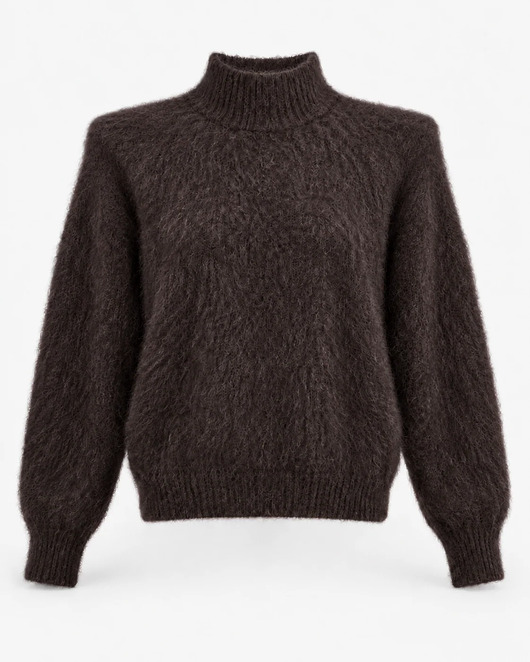 swetry damskie  Półgolf Super Kid Mohair Chocolate z odpinanymi poduchami