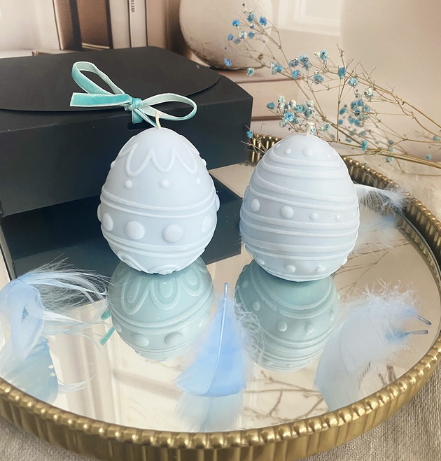 świeczniki i świece Wielkanocny zestaw/ Świece ekologiczne sojowe dekoracyjne jajka wielkanocne