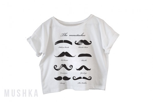 Wąsiasty Crop TEE rozmiar universalny MUSHKA