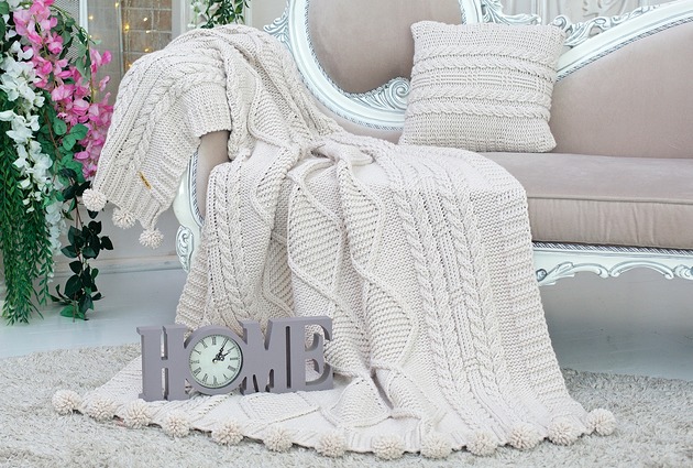 koce i narzuty Dzianinowy pled, 130x195cm