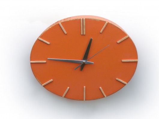 Zegar ścienny ORANGE - duzy rozmiar - 30,5 cm Clock Wood Studio