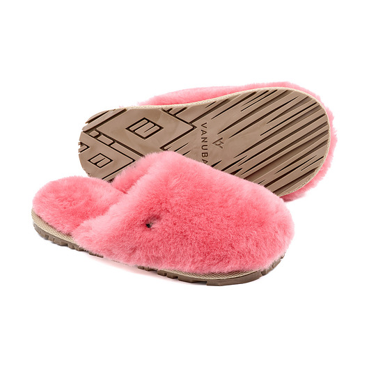 buty dziecięce Kapcie dziecięce do przedszkola z owczej skóry futerko Różowe
