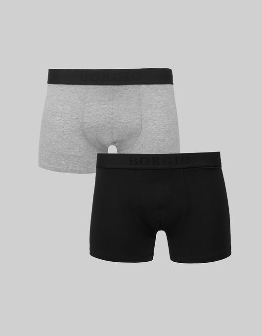 moda - inne Bokserki 2-pack stretch cotton czarne szare