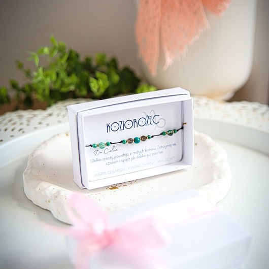 bransoletki na sznurku KOZIOROŻEC - zodiak, bransoletka z kamieni