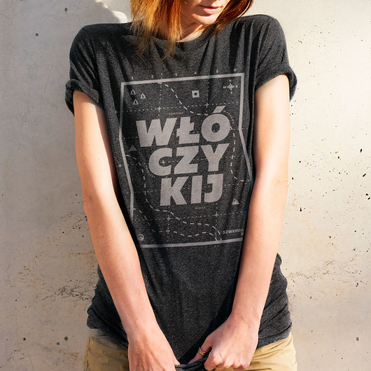 t-shirt damskie Koszulka damska WŁÓCZYKIJ grafitowa