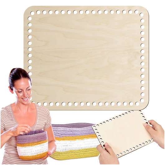 akcesoria różne Drewniana baza do koszyka na pieczywo 30x25cm Dno Spód do szydełkowania