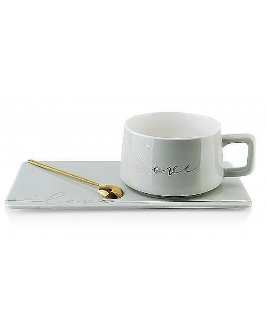 Filiżanka Porcelanowa ze Spodkiem Suzie Biała MIA home