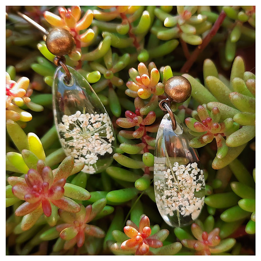 Kolczyki z dziką marchwią Figa handmade accessories