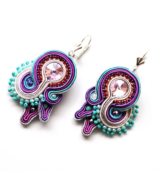 kolczyki soutache Sutaszowe kolczyki LILAROUGE