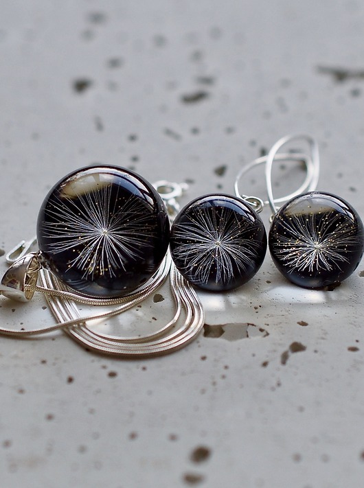 zestaw-dmuchawce w żywicy 1 Grol Jewellery