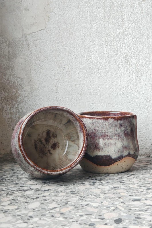 kubki Czarka brązowo - beżowa