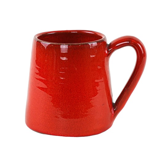 kubki Kubek ceramiczny czerwony, włoski design, lata 60, Włochy