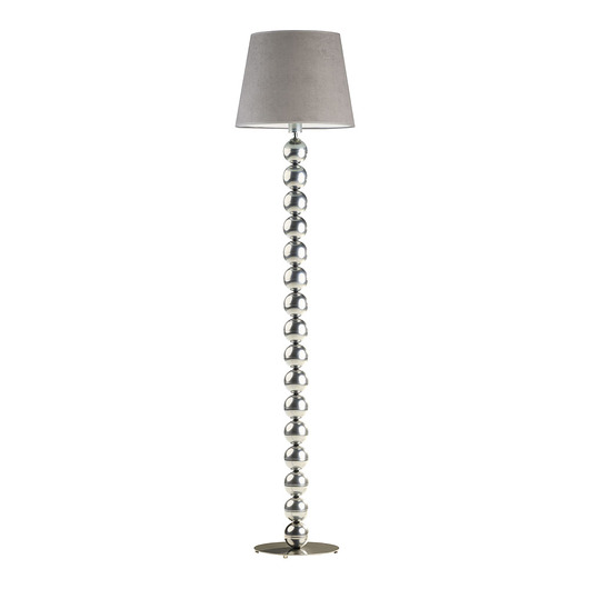 lampy podłogowe Srebrna lampa podłogowa w stylu glamour BANGKOK VELUR