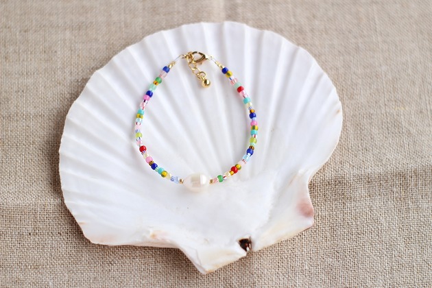Colorful Bracelet with Pearl Le Boho Bleu