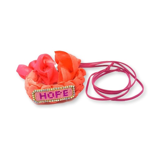 bransoletki na sznurku różowa bransoletka szambala HOPE