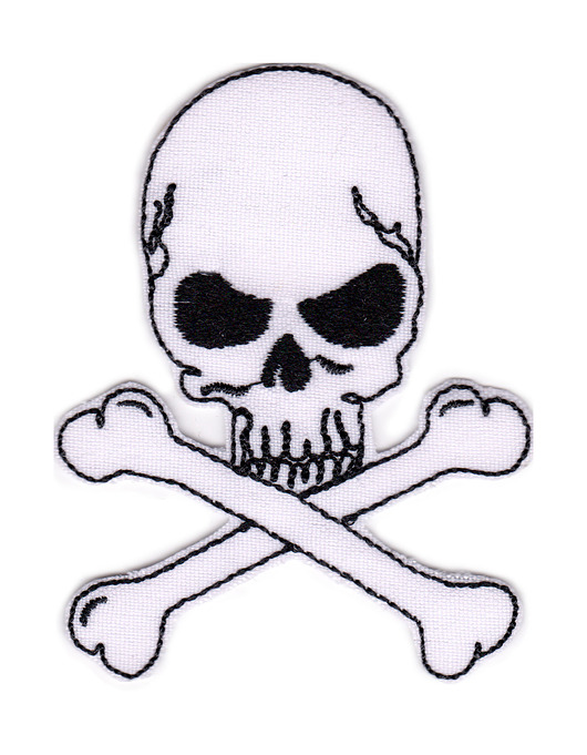 naszywki na ubrania Naszywka naprasowanka CZASZKA BIAŁA termoprzylepna haft 6,5x8cm