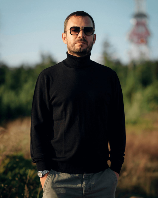 swetry męskie OCELOT - czarny męski golf M/L
