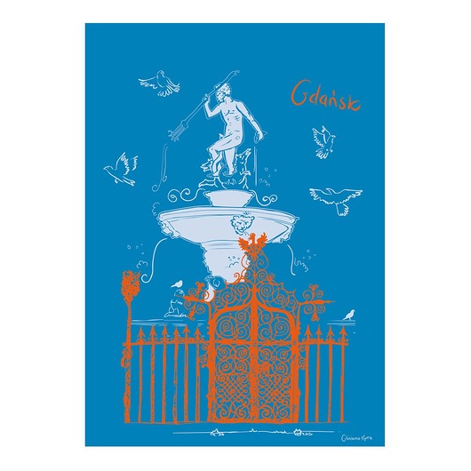 Plakat Gdańsk Neptun Gliniana Kura