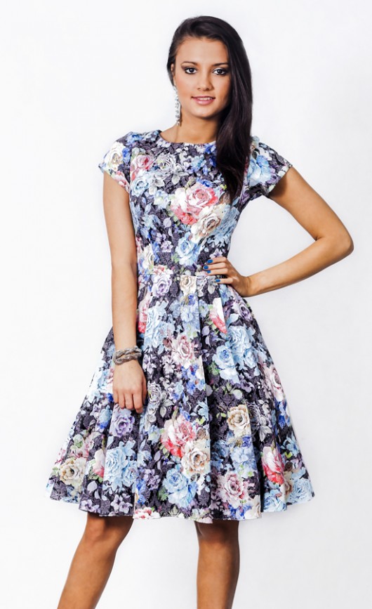 Sukienka APRIL Blue Rose (żakard) Livia Clue
