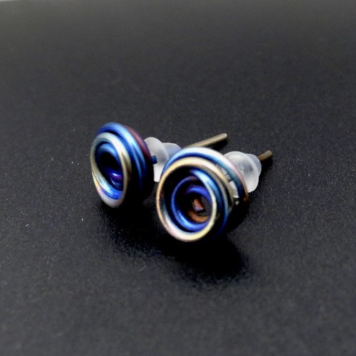 kolczyki wire wrapping tytanowy wir mini