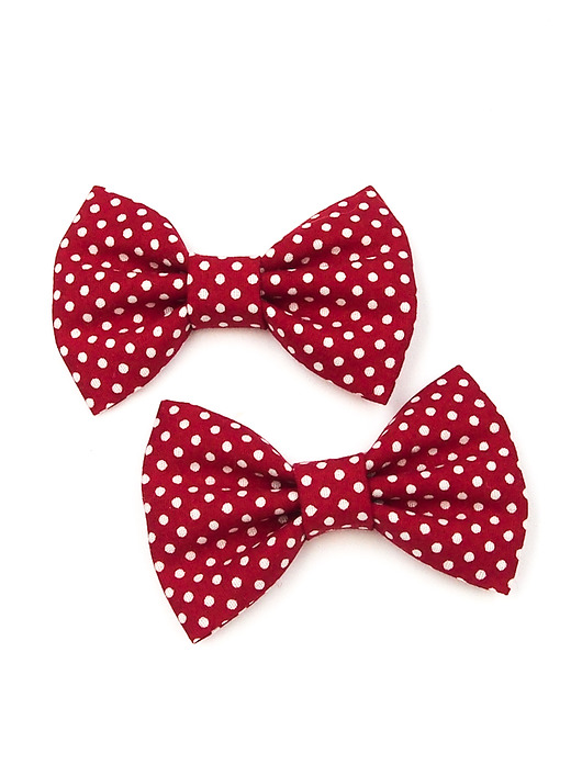 ozdoby do włosów dla dzieci Spinki do włosów kokardki czerwone w kropki Dottie Red