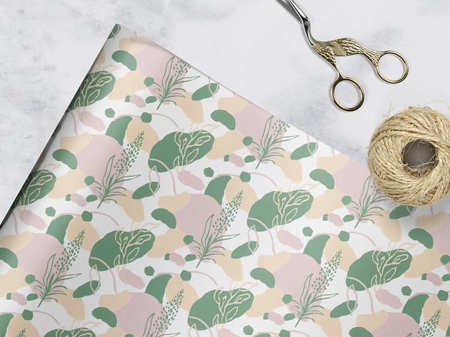 papier do pakowania - pastel abstract 025 white Wrap and Pack