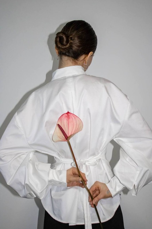 koszule damskie  Koszula z wiązaniem biała