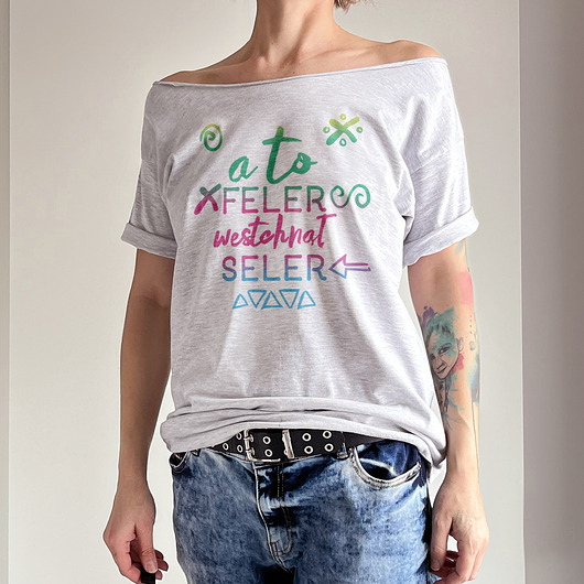 t-shirt damskie A to feler! Szary Oversize