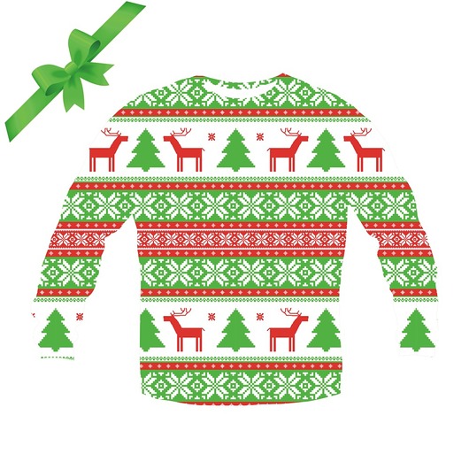 Męska bluza świąteczna NORDIC PRINT IN GREEN roho clothing